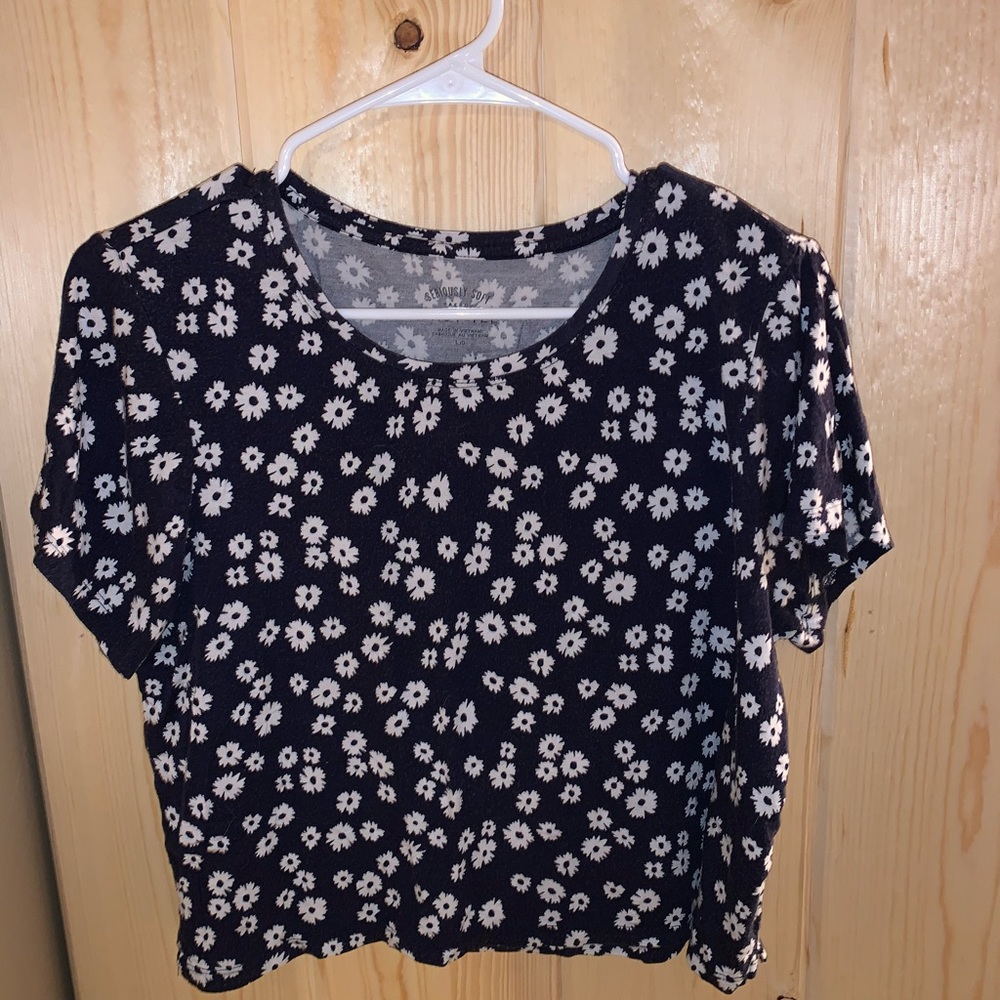 floral cropped tee